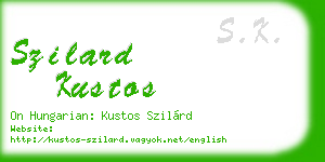 szilard kustos business card