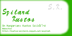 szilard kustos business card